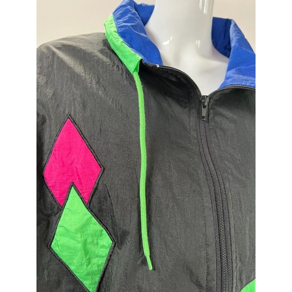 Casual Club Vintage Retro Windbreaker  M Black   Nylon - Picture 4 of 16